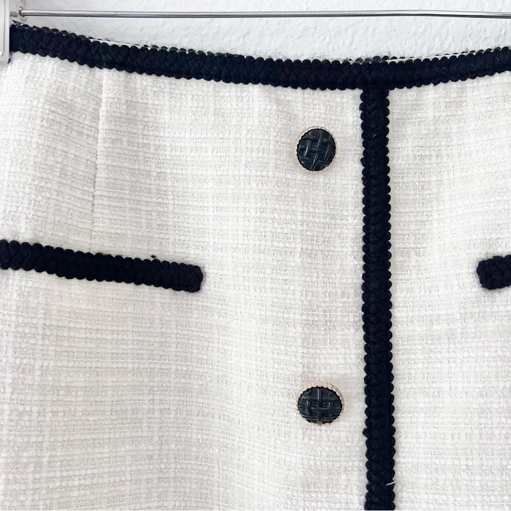 Cider Cream Tweed Button Front Mini Skirt Sz 2XL NWT - Picture 5 of 7